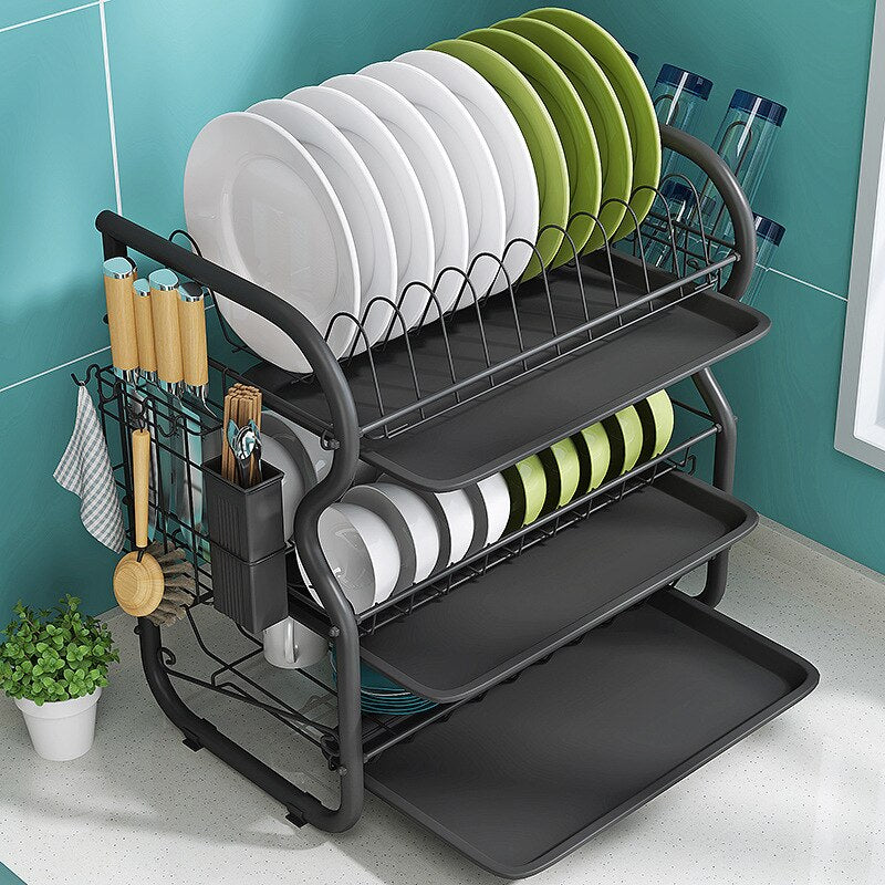 3 Tier Dish Drainer Rack Holder Dish Drying Rack
